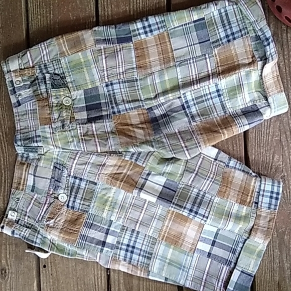 Kim Rogers Patchwork Madras Shorts sz 12P 100% cotton - Picture 2 of 7